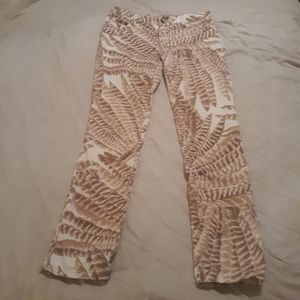 Ralph Lauren Feather Print Tan Skinny Jeans Size 4